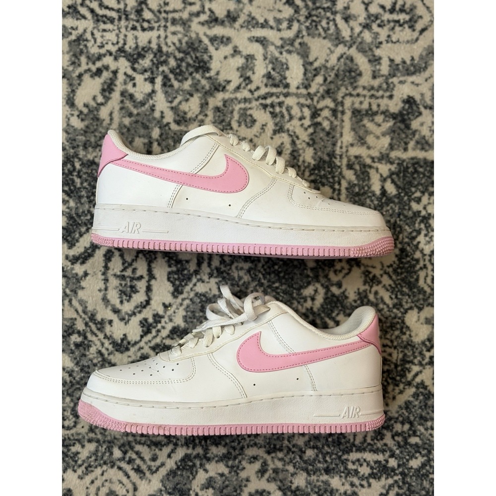 Nike Air Force 1 '07 Bubblegum White Pink Leather Sneakers FJ4146-101 sz 9.5 - Picture 7 of 11